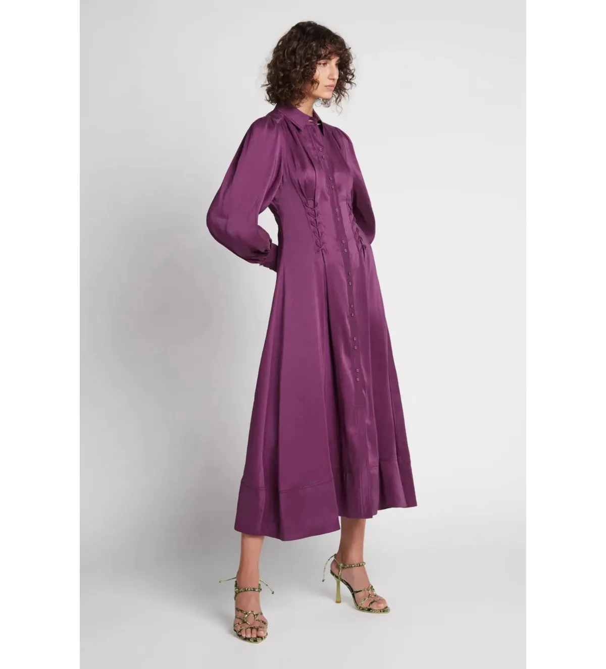 Aje Ephemera Lace Up Shirt Dress Purple Size 6  - Image 1