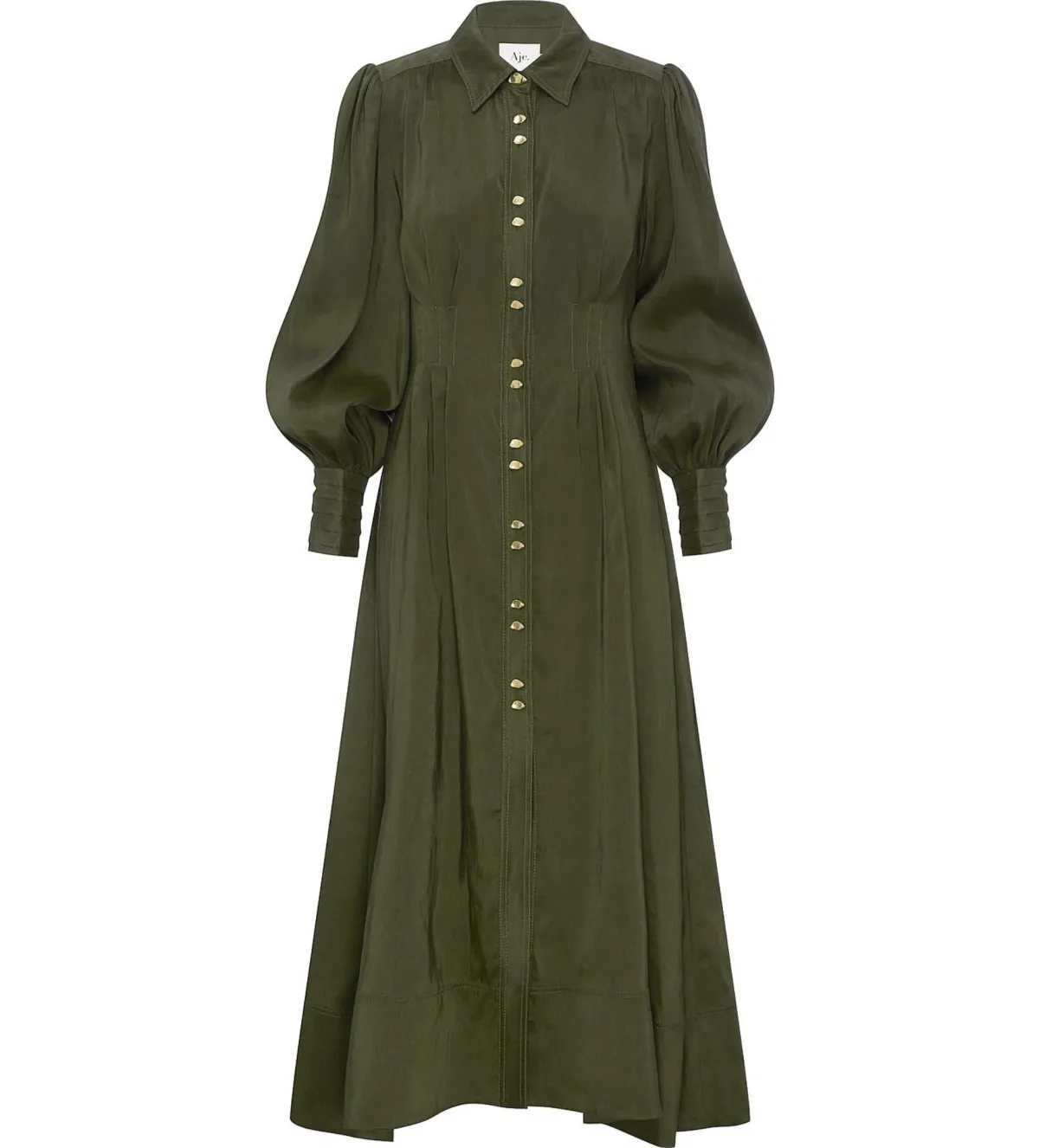 Aje Oxidised Shirt Dress Green Size 8 - Image 2
