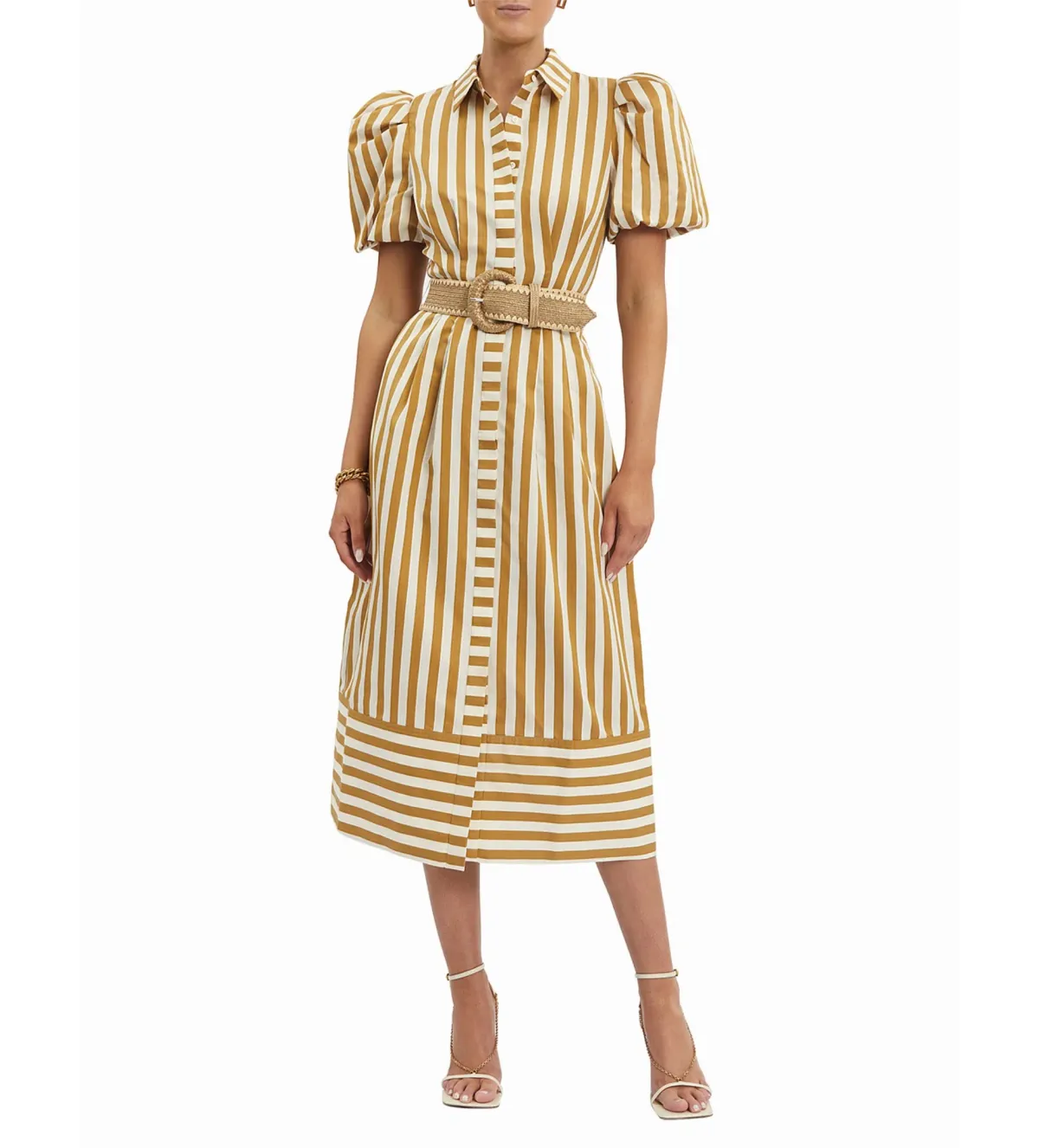 Rebecca Vallance Lucas Shirt Midi Dress Print Size 14  - Image 1