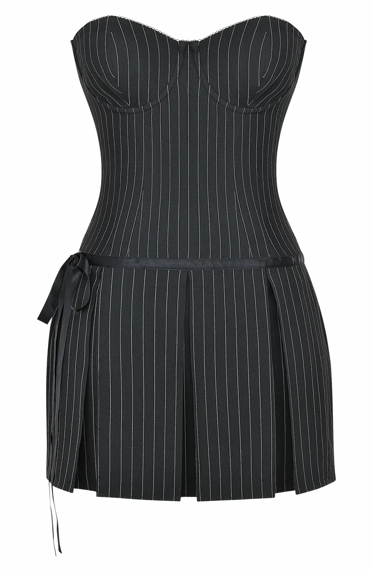 Mistress Rocks Black Pinstripe Mini Dress Black Size AU 10 - Image 5