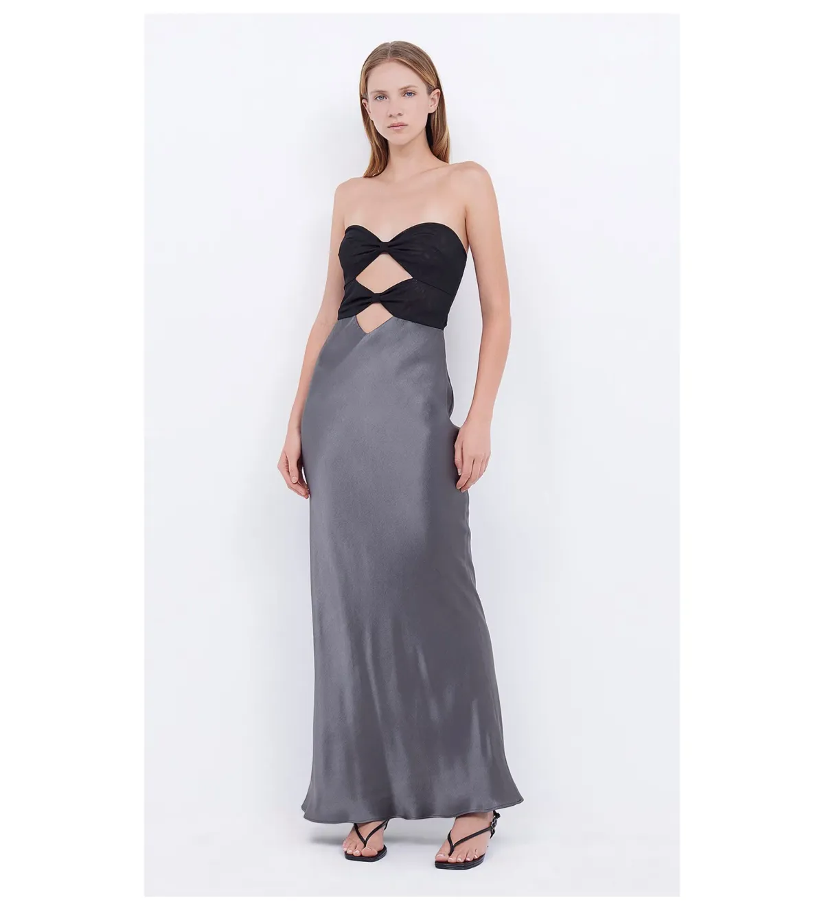 Bec & Bridge Halle Strapless Maxi Dress Gunmetal/Black Size AU 10 - Image 2