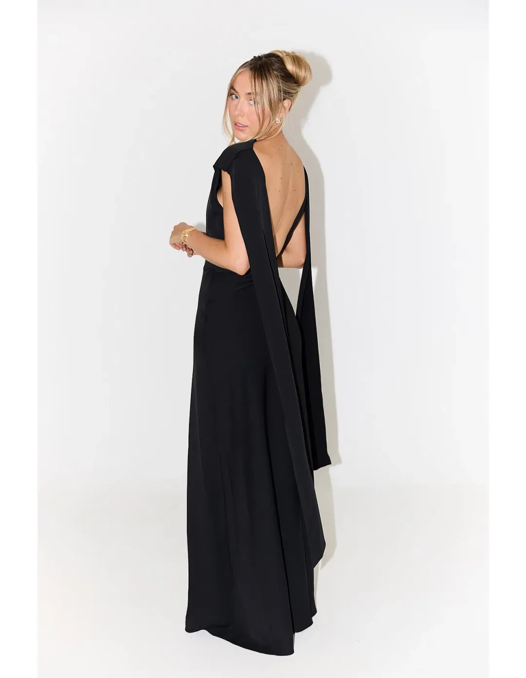 Odd Muse The Ultimate Muse Drape Maxi Dress Black Size 8 for rent on The Volte - main image