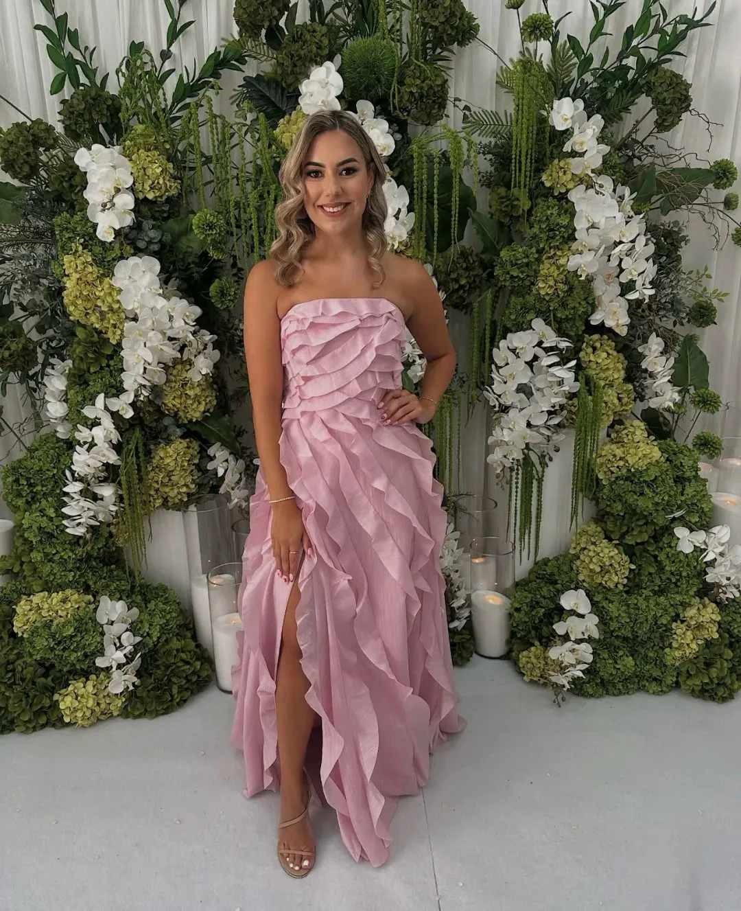 Aje Allairie Gown Chalk Pink Size 14 for rent on The Volte - main image