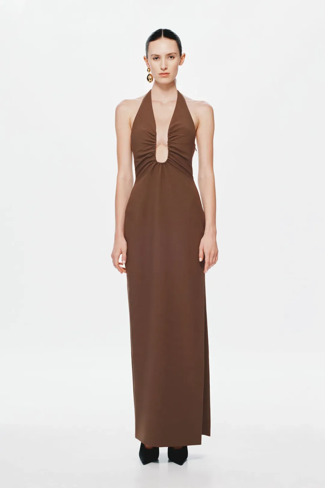 Misha The Alusia Maxi Dress Mink Brown Size 10/M for rent on The Volte - main image