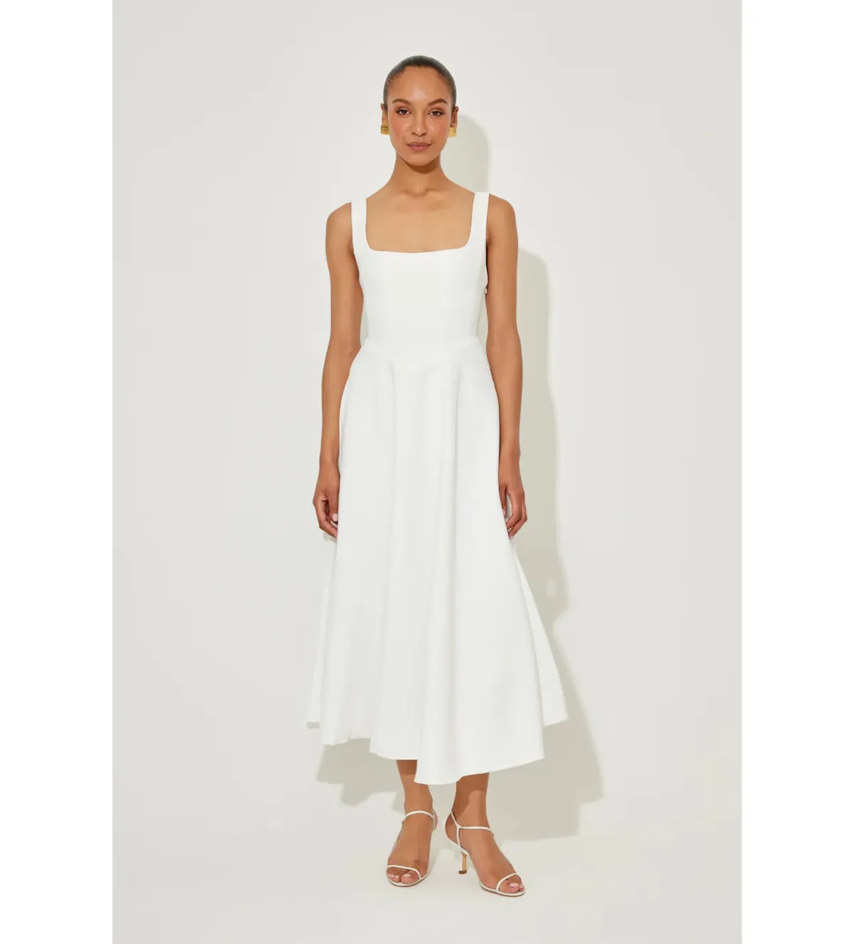 Odd Muse The Ultimate Muse High Waist Square Neck Midi Dress White size XS/ AU 6 - Image 1
