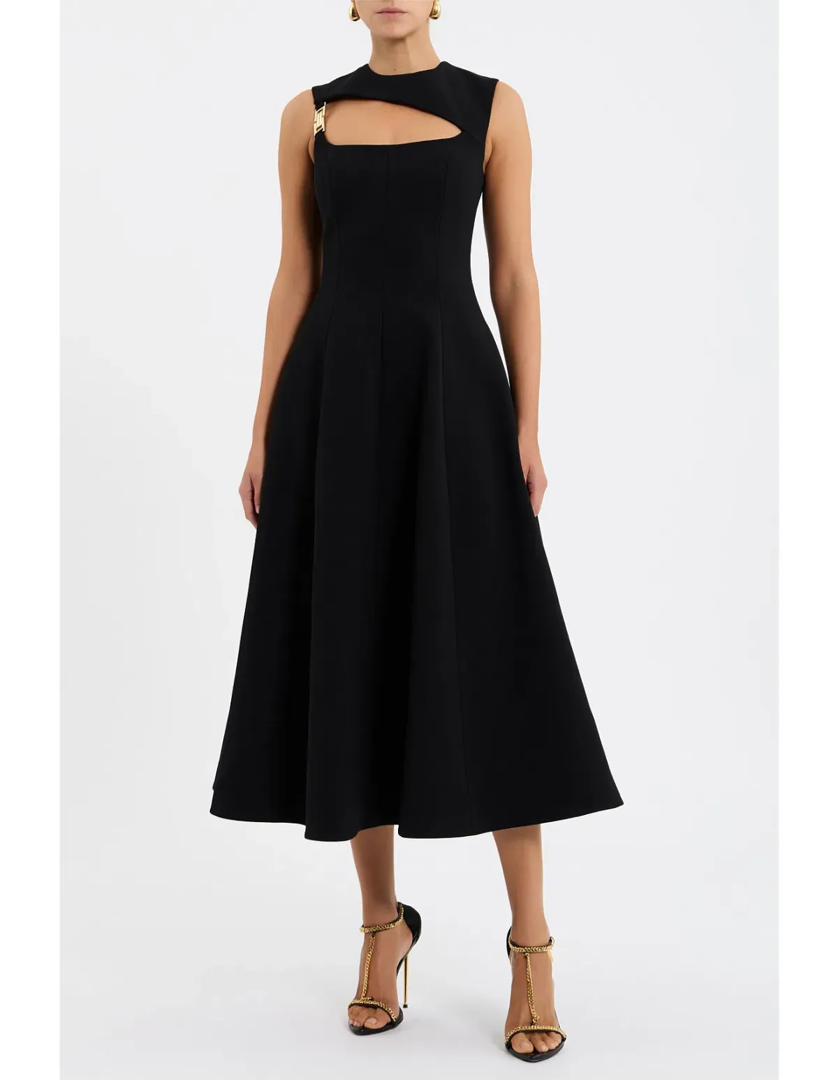 Rebecca Vallance Freyja Midi Dress Black Size AU 8 - Image 1