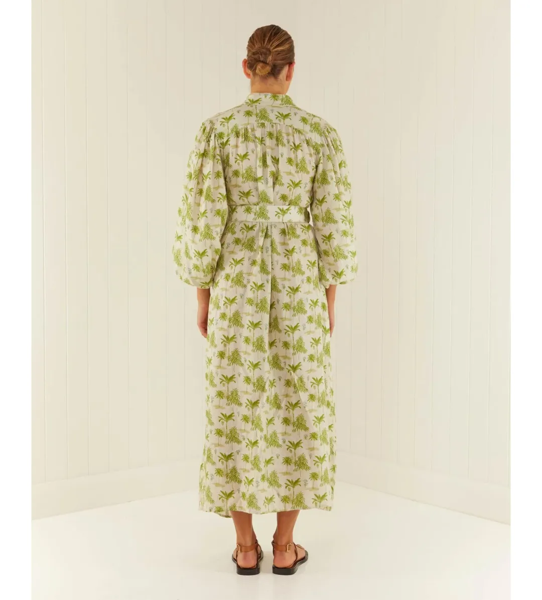 Palm Noosa Noddy Belted Shirt Dress in Green Palms Size 10 for rent on The Volte - main image