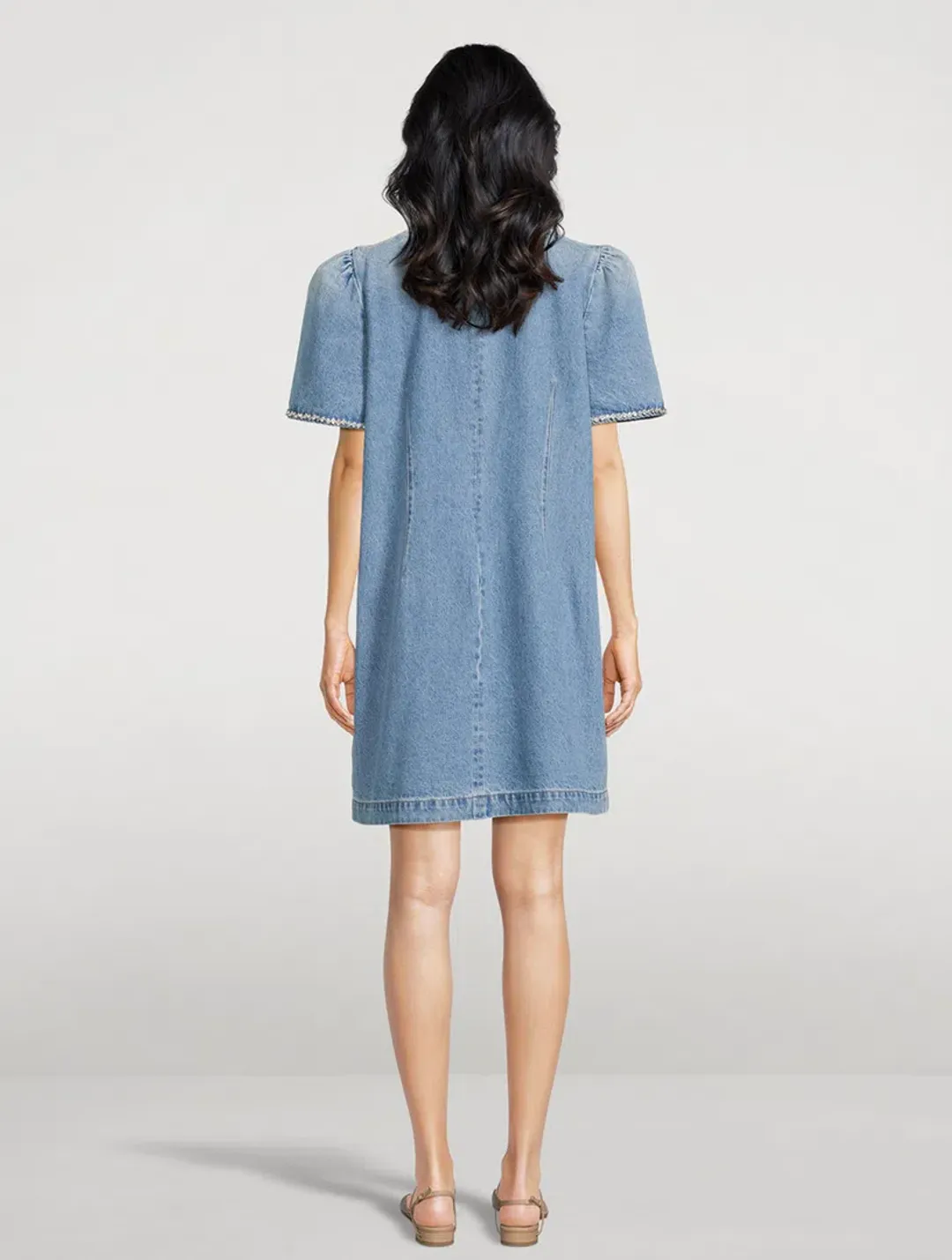 Zimmermann Crush Embellished Denim Mini Dress Blue Moon Size 0 / AU 8 for rent on The Volte - main image