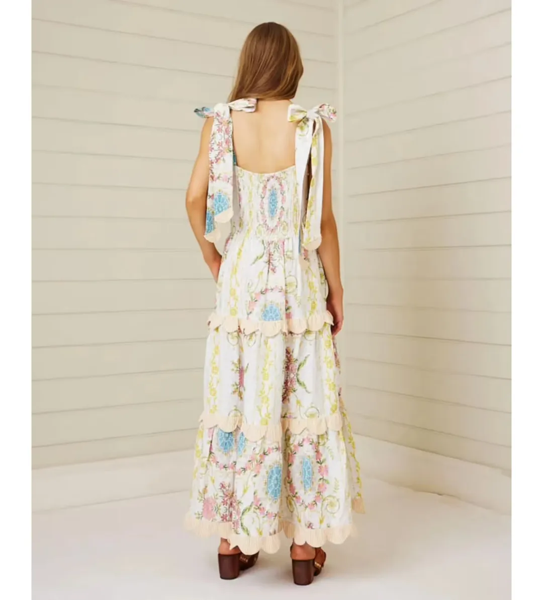 Binny Down The Rabbit Hole Dress in Fluer De Lys Print Size AU 8 for rent on The Volte - main image