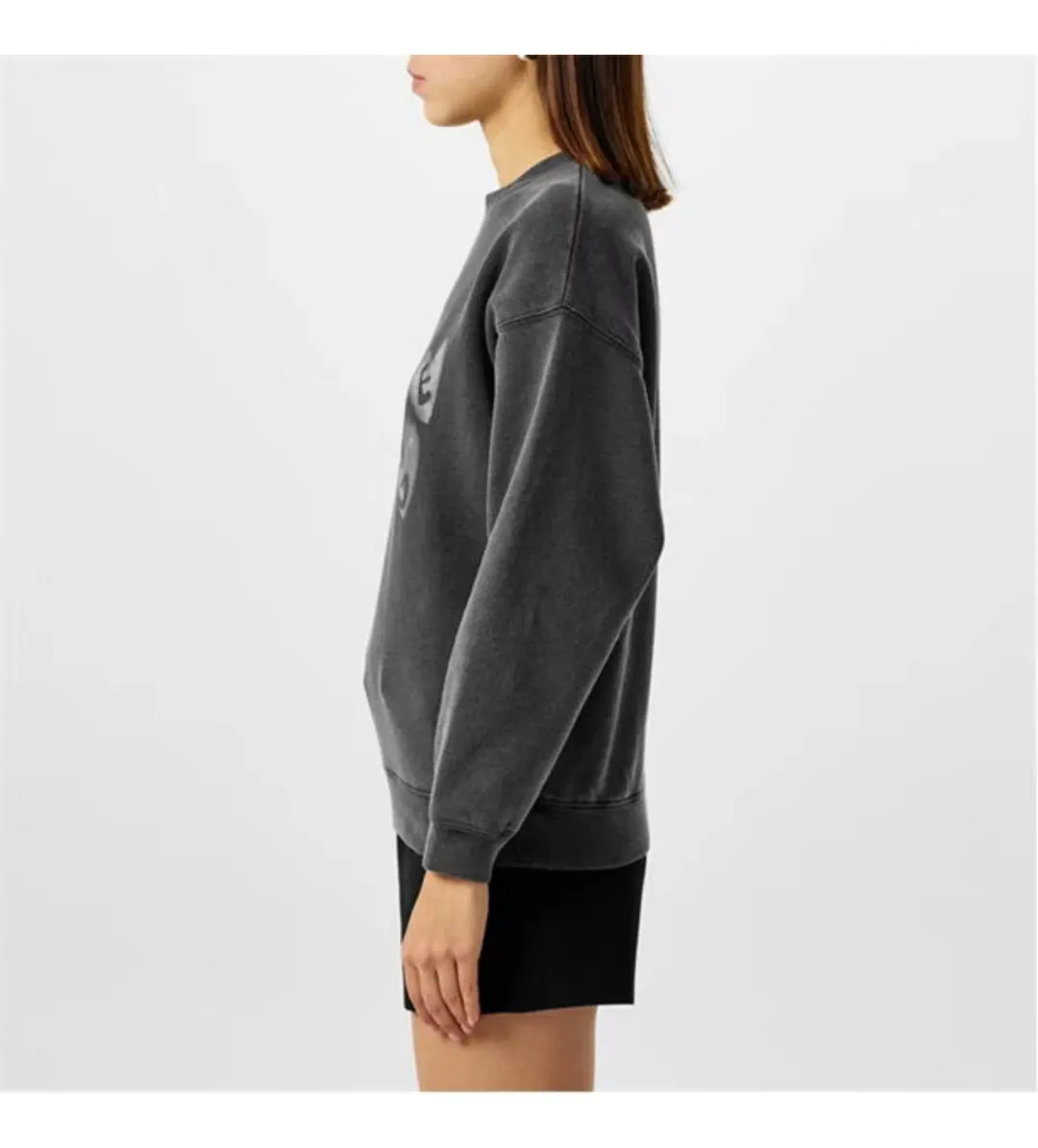 Anine Bing Spencer Sweatshirt Hearts Washed Black Size XS / AU 6 for rent on The Volte - main image