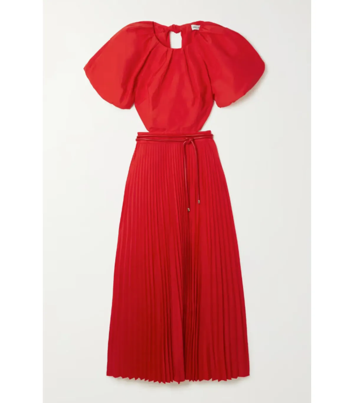 Rebecca Vallance Puff Sleeve Open Back Dress Red Size AU 6 - Image 4