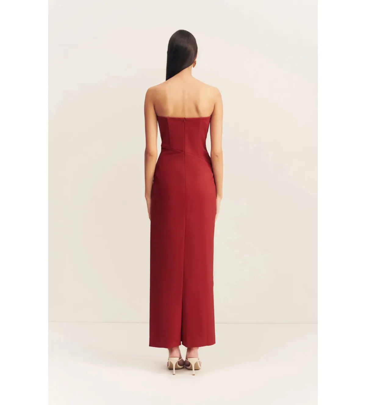 Shona Joy Lani Corset Maxi Dress in Red Dahlia Size AU 10 - Image 4