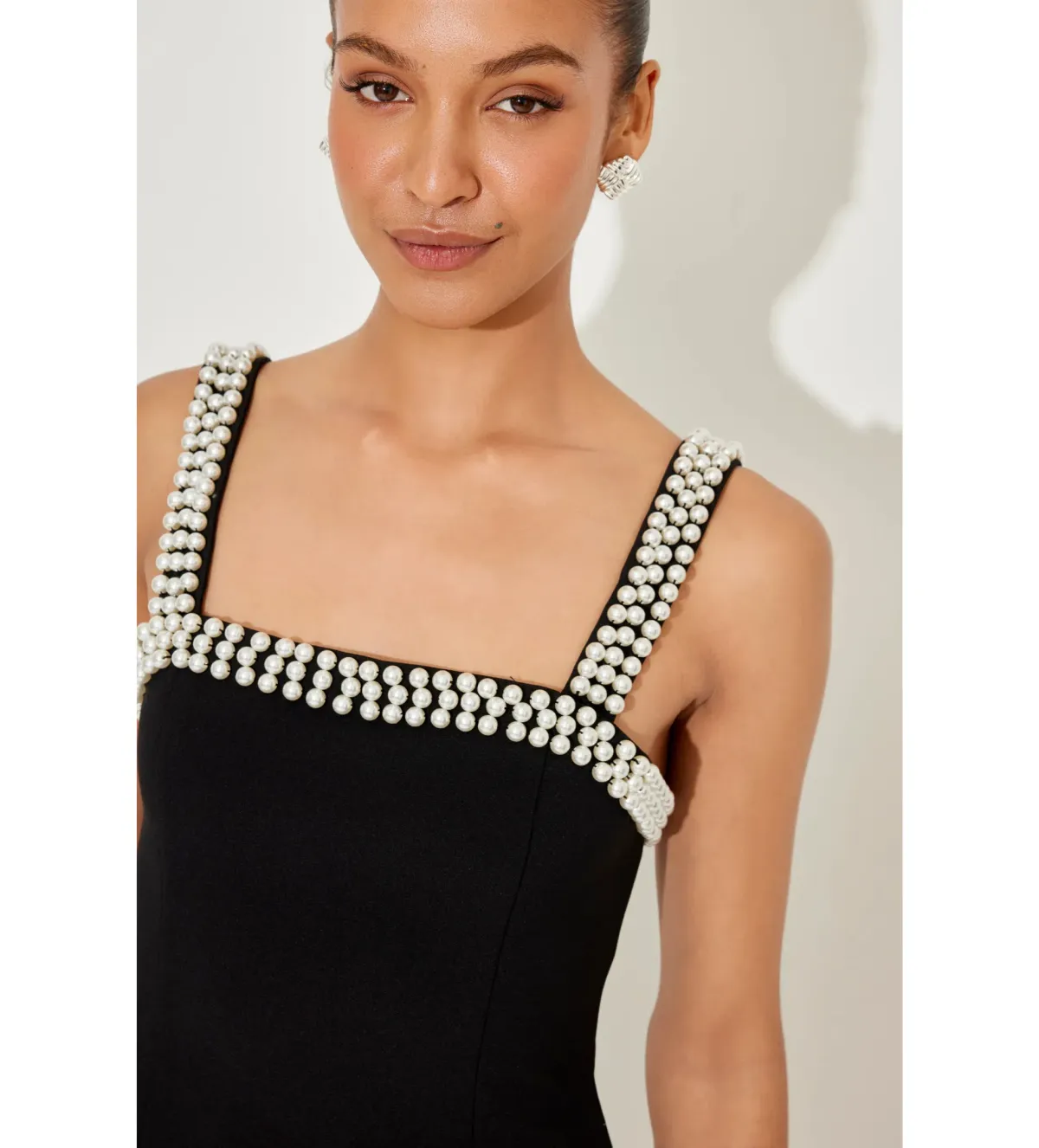 Odd Muse The Ultimate Muse Pearl Trim Mini Dress Black Size S/8 - Image 3