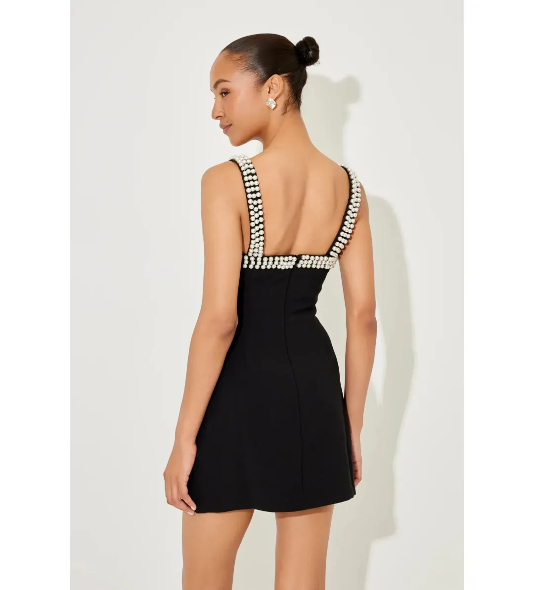 Odd Muse The Ultimate Muse Pearl Trim Mini Dress Black Size S/8 for rent on The Volte - main image