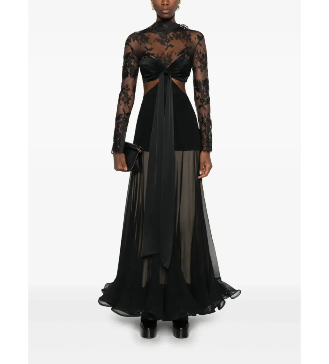 Zimmermann	Illustration Flounce Gown Black Size 0/AU 8  for rent on The Volte - main image