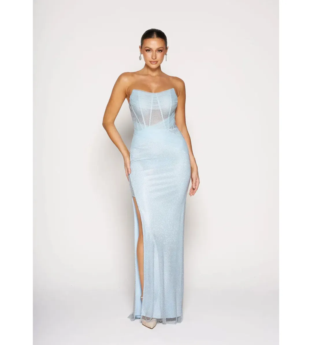 Tania Olsen Alma Formal Gown Pale Blue Size 4 for rent on The Volte - main image