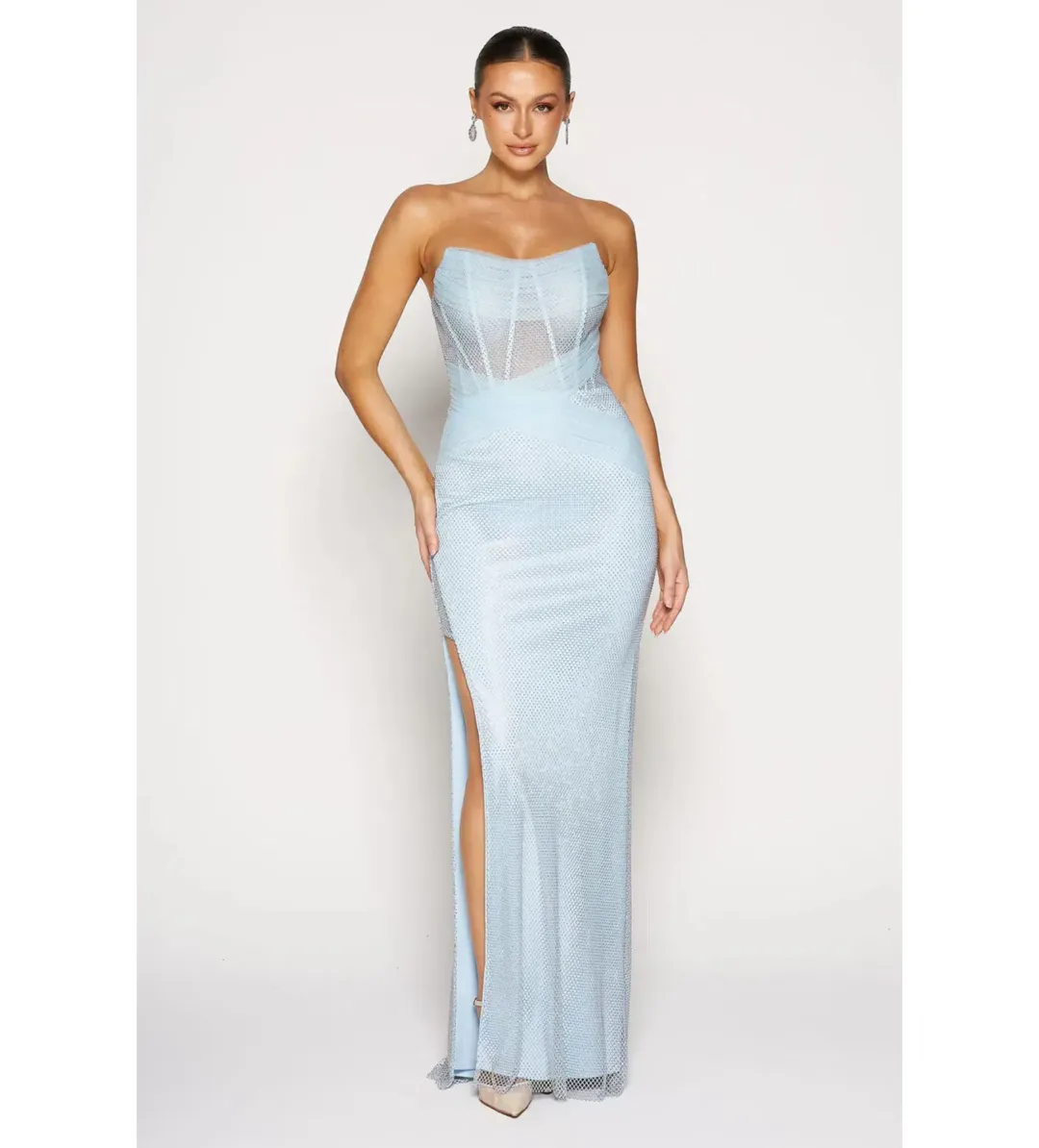 Tania Olsen Alma Formal Gown Pale Blue Size 4 for rent on The Volte - main image