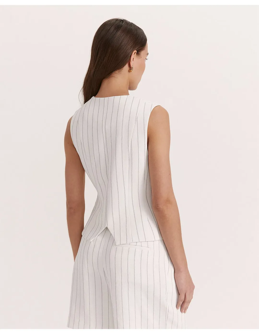 Saba Dharma Pinstripe Vest White Size AU 4 for rent on The Volte - main image