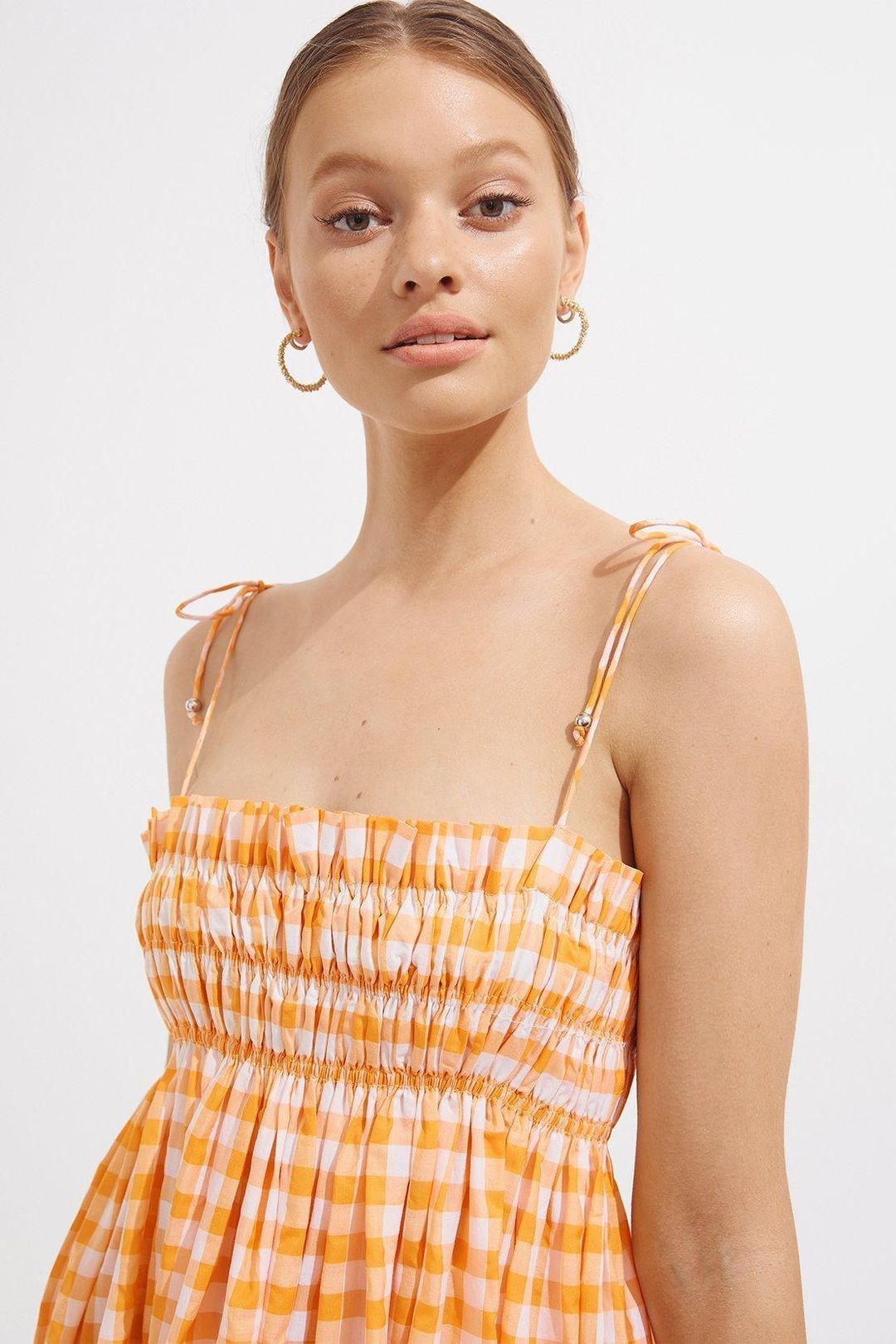 Steele - Sierra Dress - Papaya Check - Size 10 for rent on The Volte - main image