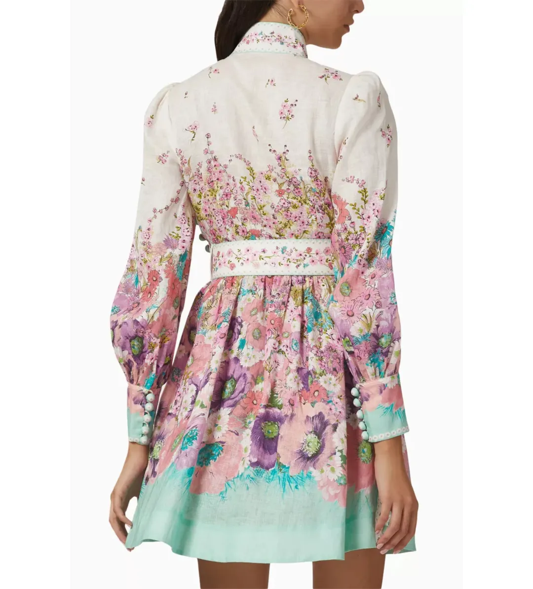 Zimmermann	Jude Buttoned Mini Dress Multi Size 3/Au 14 for rent on The Volte - main image