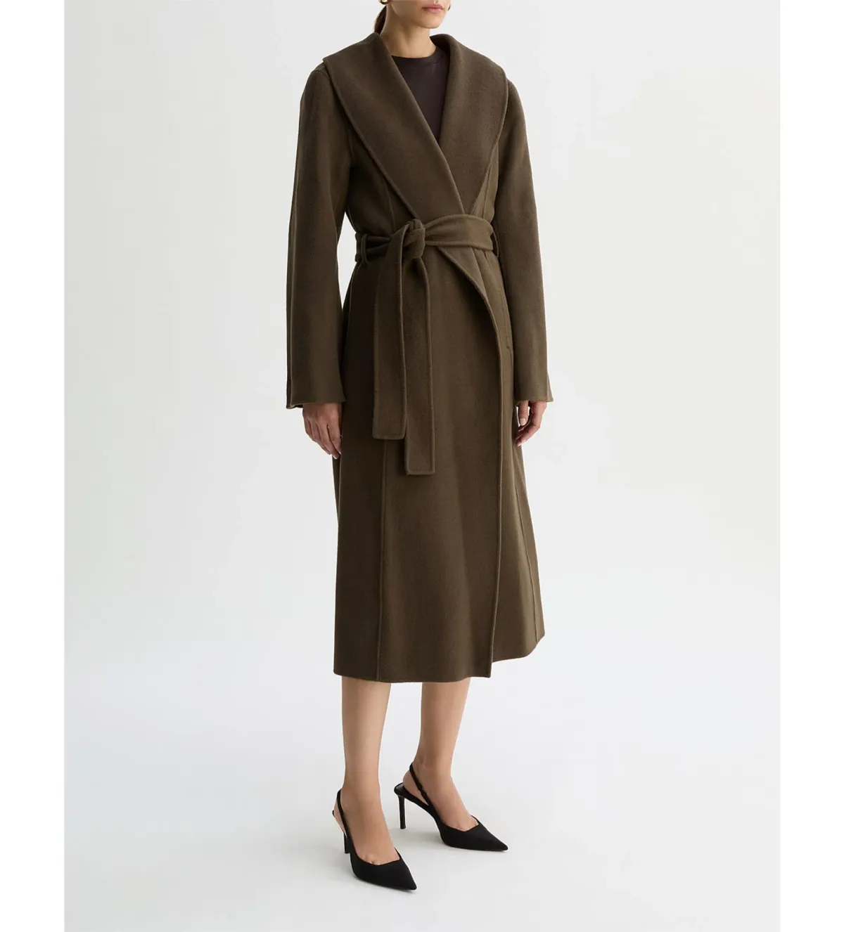 Willow Grace Wool Shawl Collar Coat Olive Size AU 12 - Image 5