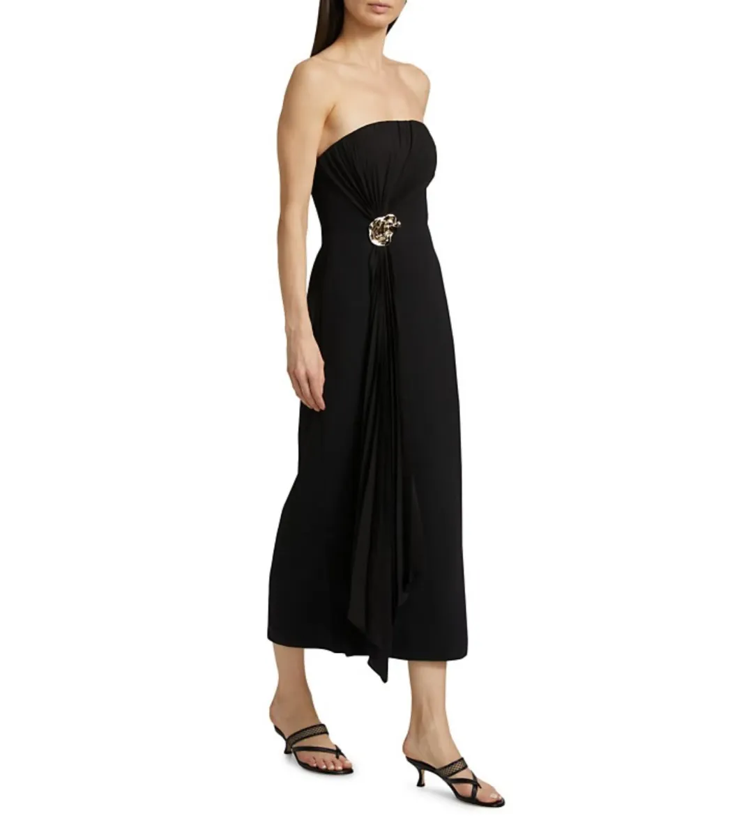 Acler Whitnell Bandeau Midi Dress Black  Size AU 12 for rent on The Volte - main image