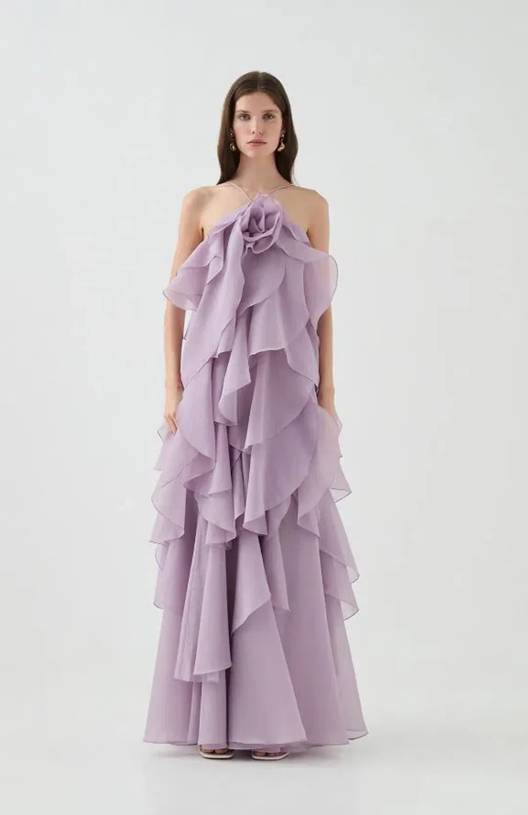 Aje Pandorea Layered Maxi Dress in Lilac Size 10 for rent on The Volte - main image