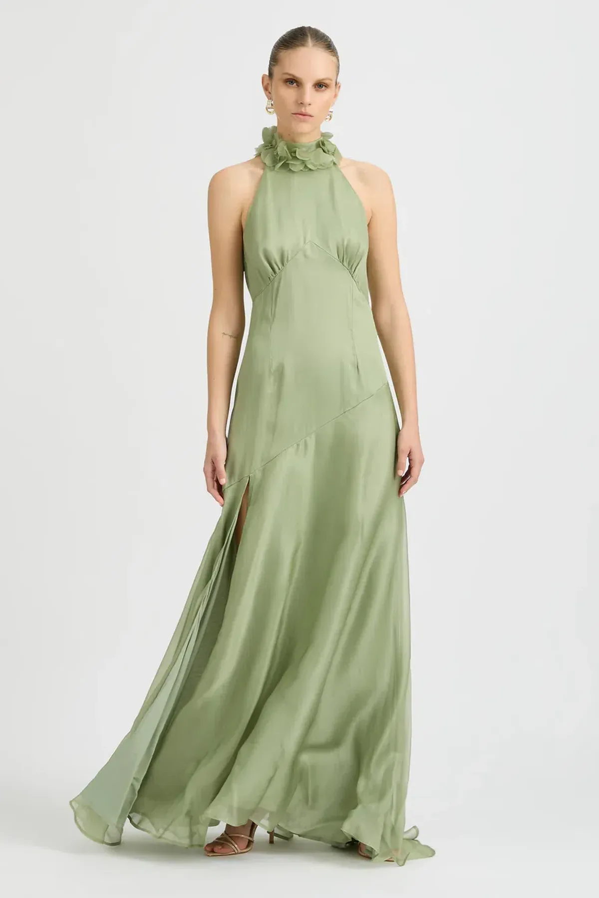 Sonya Moda Noelle Dress Maxi Green Moss Size AU 16 - Image 4