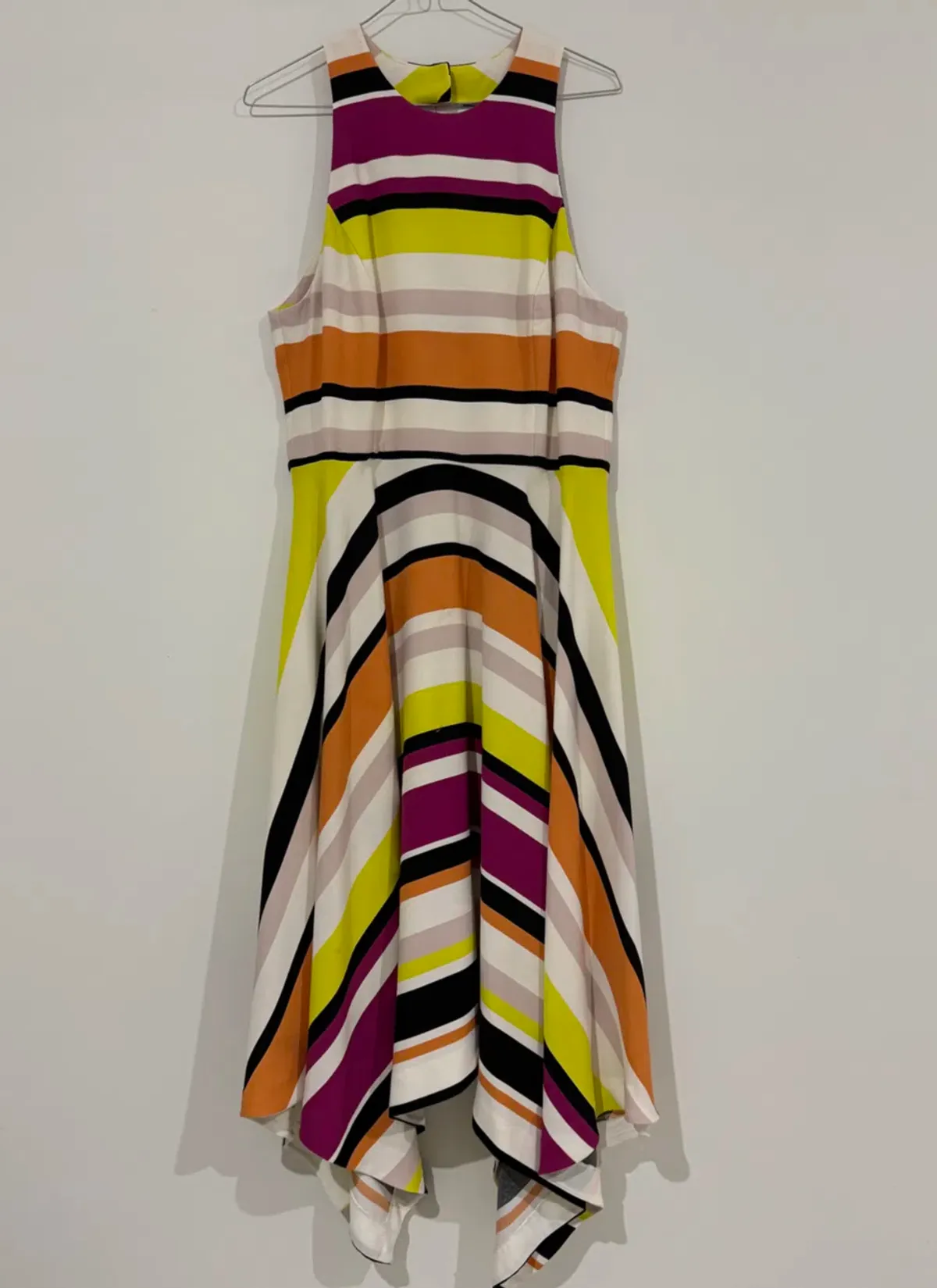 Veronika Maine Striped Halter Midi Dress Multi Size  12 - Image 2