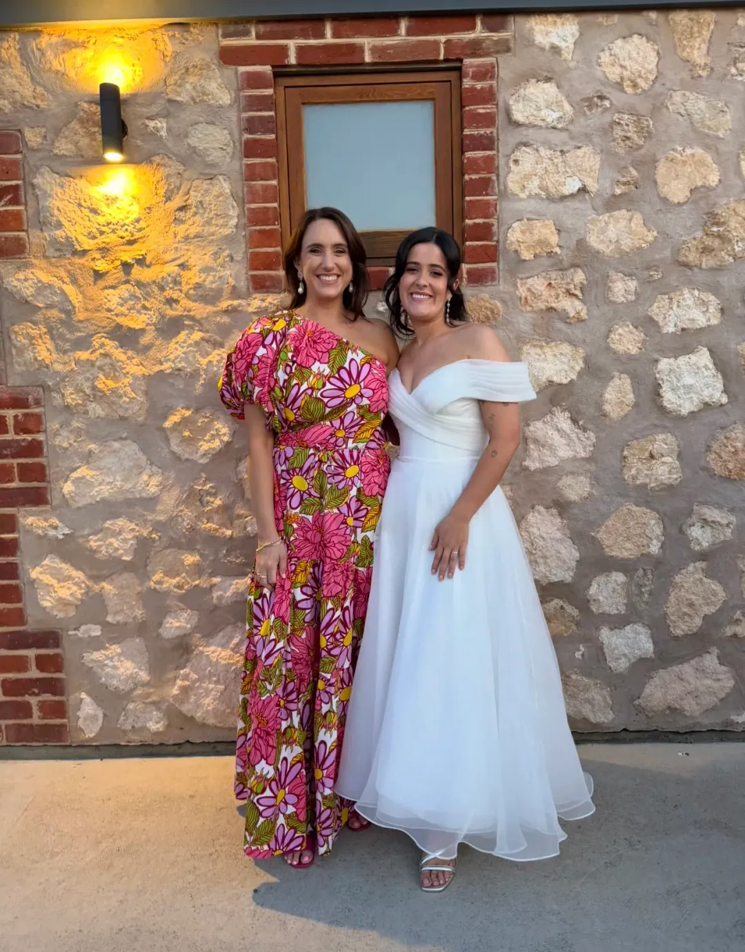 S/W/F Frida One Shoulder Puff Sleeve Maxi Dress Floral Pink Size L / Au 14 for rent on The Volte - main image