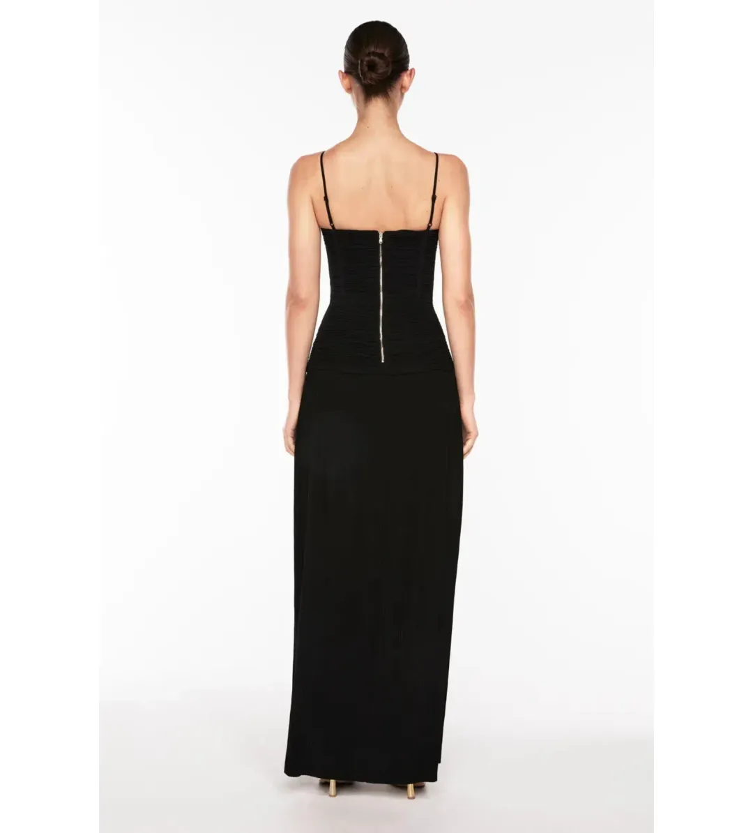 Manning Cartell Double Time Pleat Maxi Dress Black Size 10 for rent on The Volte - main image