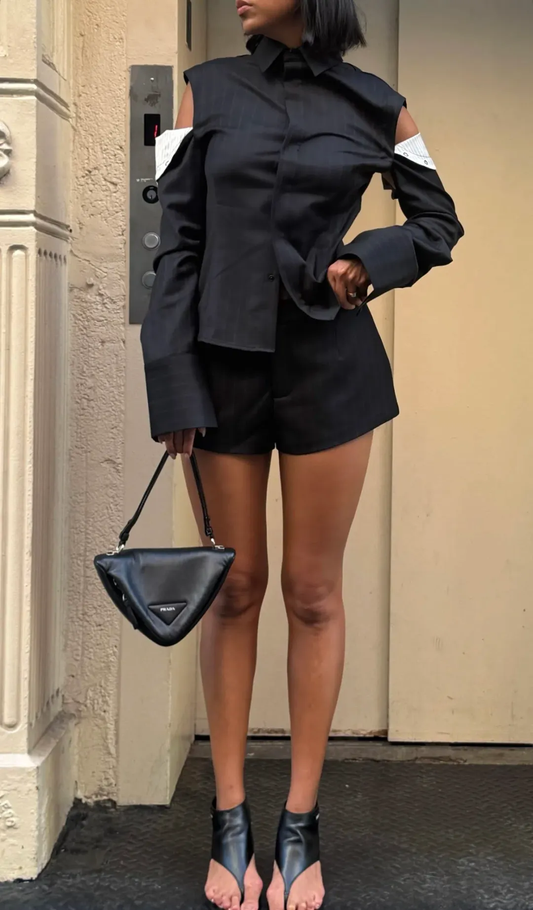 Sir the Label Sorrentino Shirt and Mini Short Set Red Pinstripe Size 1/AU 8  for rent on The Volte - main image