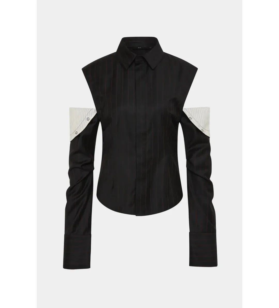 Sir the Label Sorrentino Shirt and Mini Short Set Red Pinstripe Size 1/AU 8  for rent on The Volte - main image