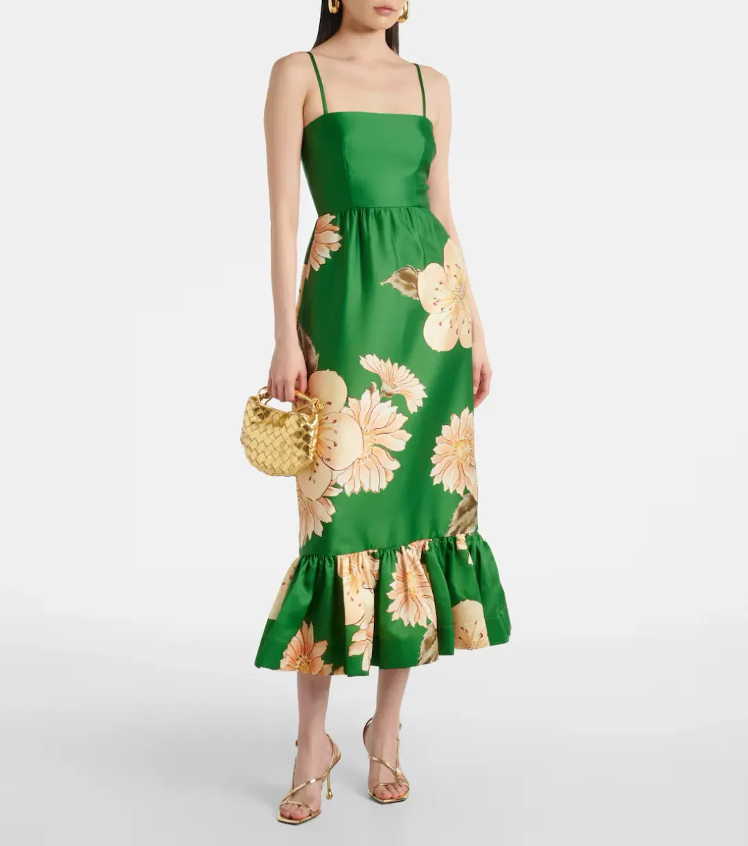 Alemais Sage Midi Dress Green Floral Size 12 for rent on The Volte - main image