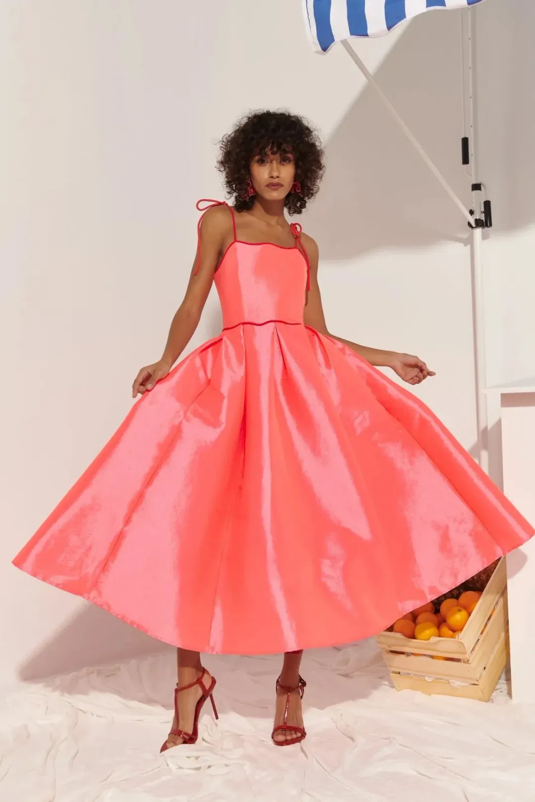 CeliaB Alma Dress Orange Size 10 for rent on The Volte - main image