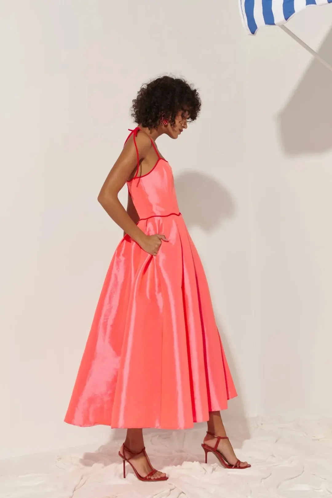 CeliaB Alma Midi Dress Orange Size 12 for rent on The Volte - main image