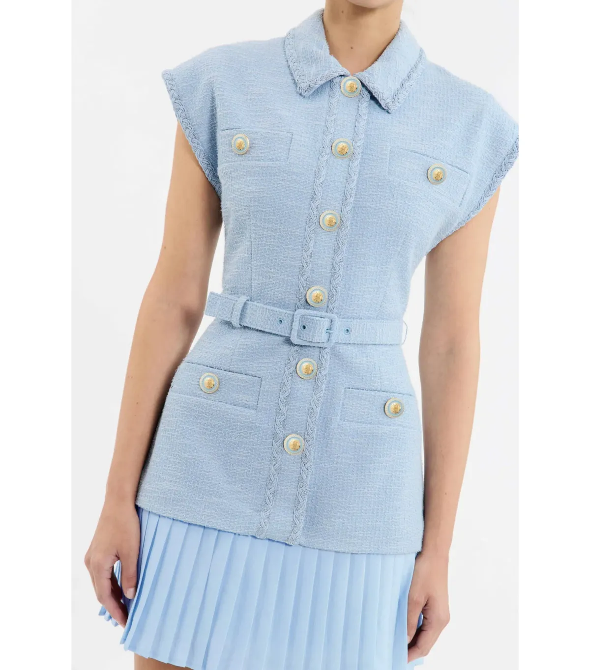 Rebecca Vallance Jonie Mini Dress Pale Blue Size 8 - Image 2