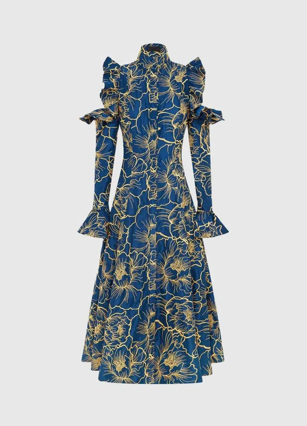 Leo Lin Ezra Midi Dress Marine Blue Size 8 - Image 1