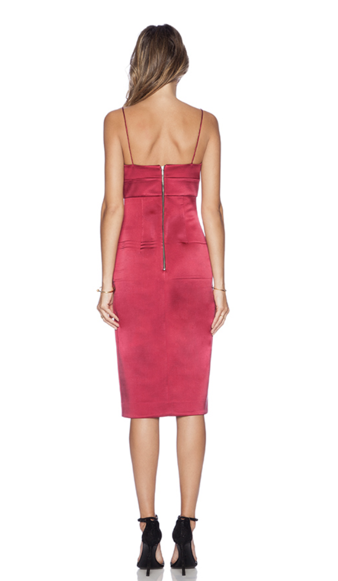 Nicholas Bra Midi Dress in Bordeaux size 6 for rent on The Volte - main image
