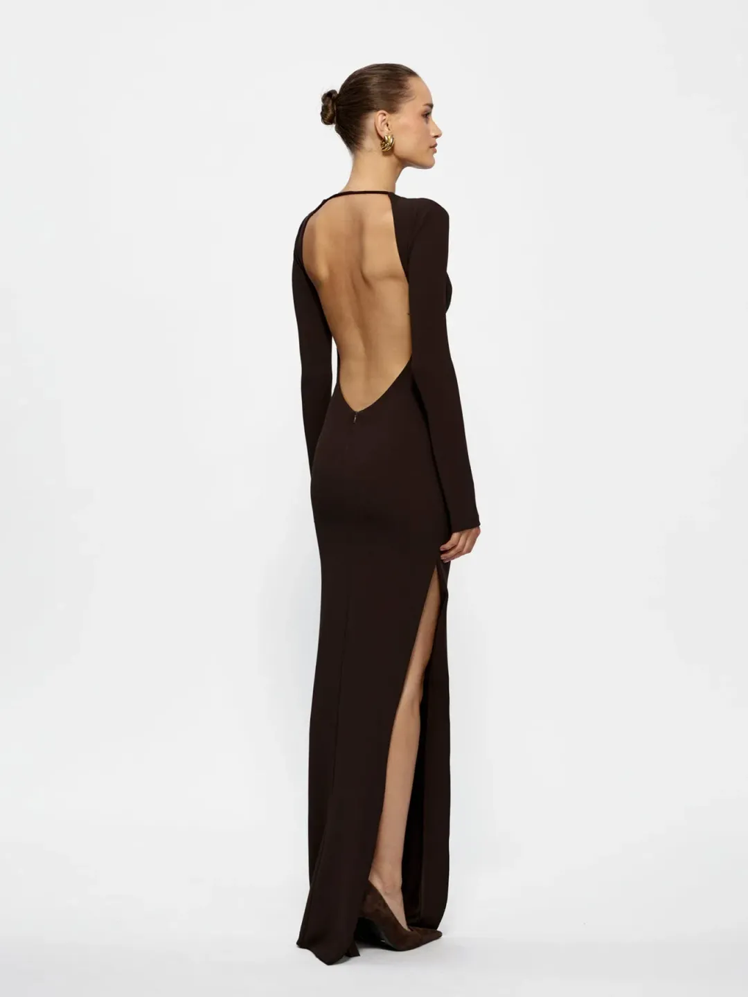 Effie Kats Indie Gown in Coffee Brown Size 8 for rent on The Volte - main image