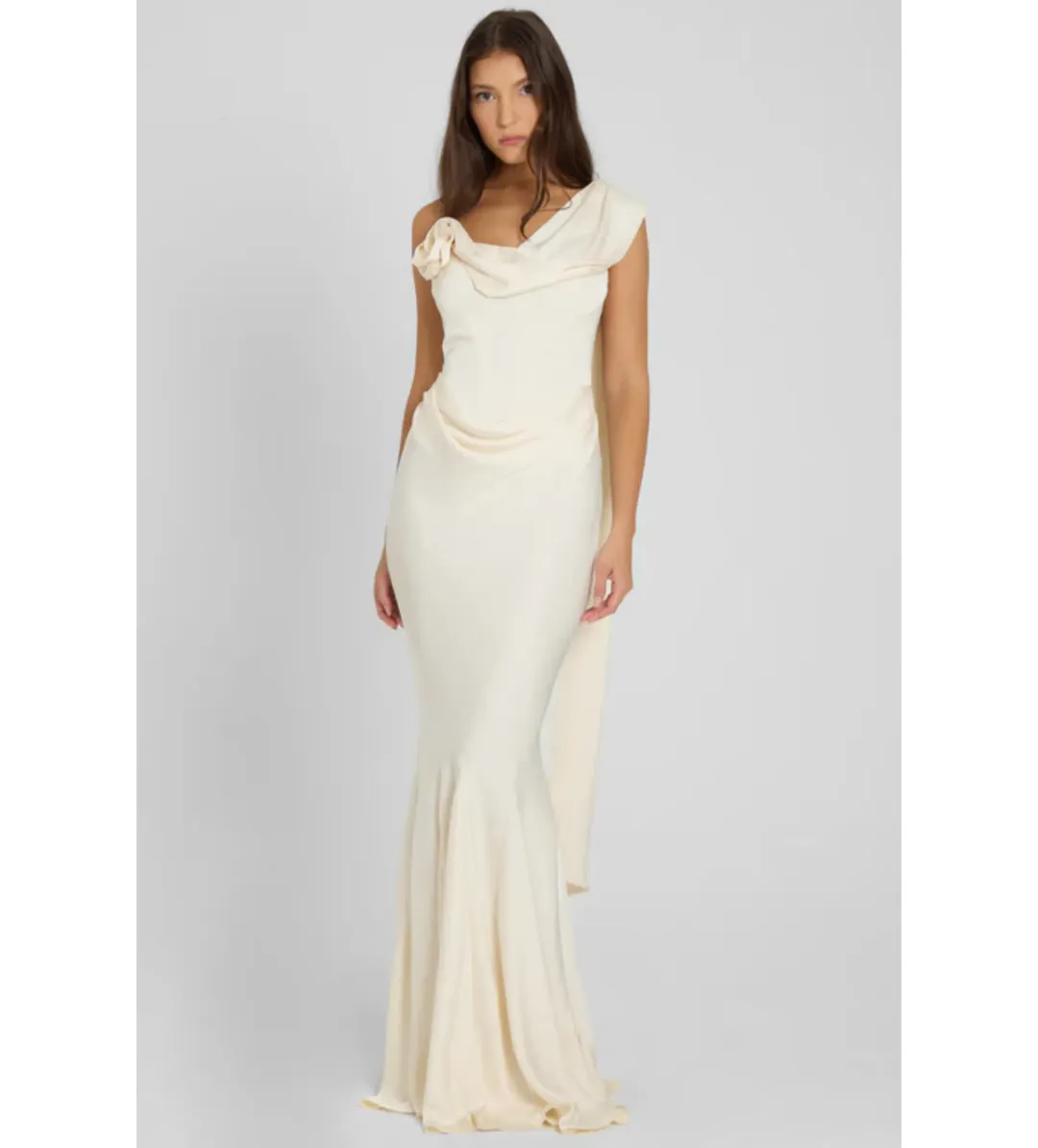 Leau Celine Maxi Dress Ivory Size XS/AU 6 for rent on The Volte - main image