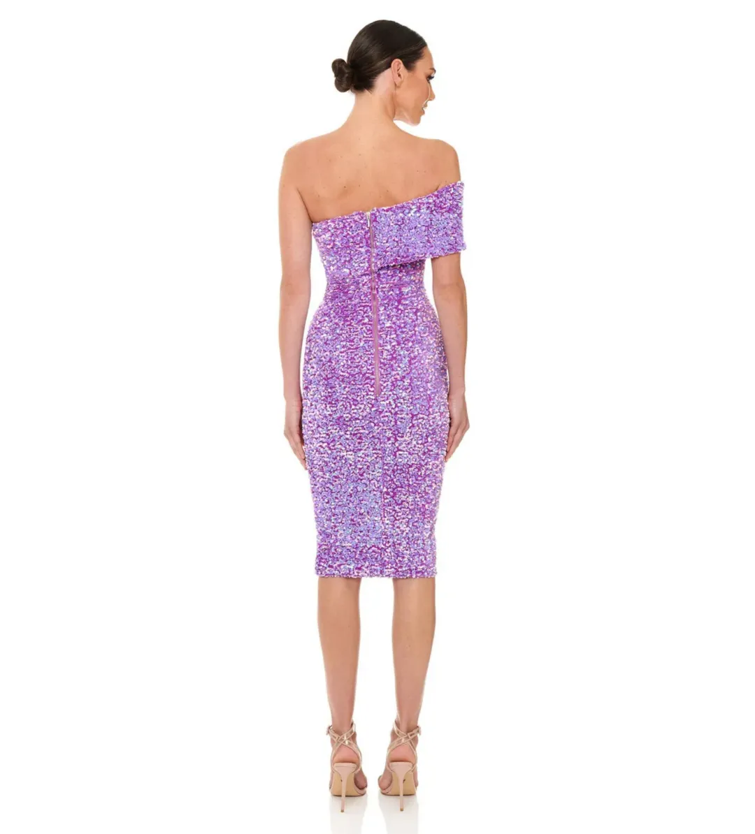 Eliya The Label Alyssa Dress in Purple Sequin Size M / AU 10 for rent on The Volte - main image