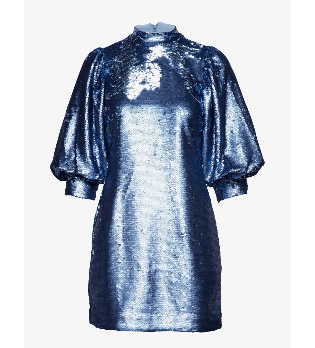 Ganni Forever Sequin Mini Dress in Blue Size 10 - Image 4