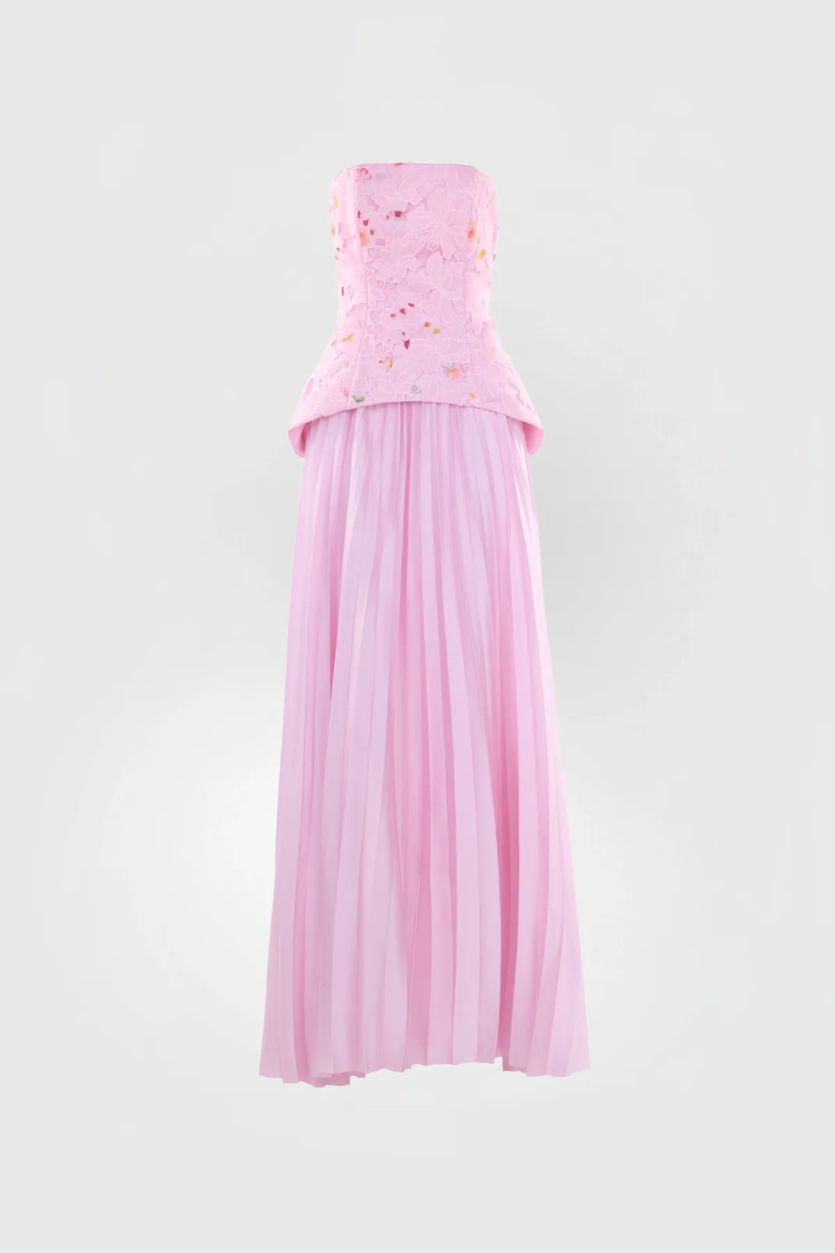 Justin Tong Cascade Pleated Gown Pink Size 12   - Image 8