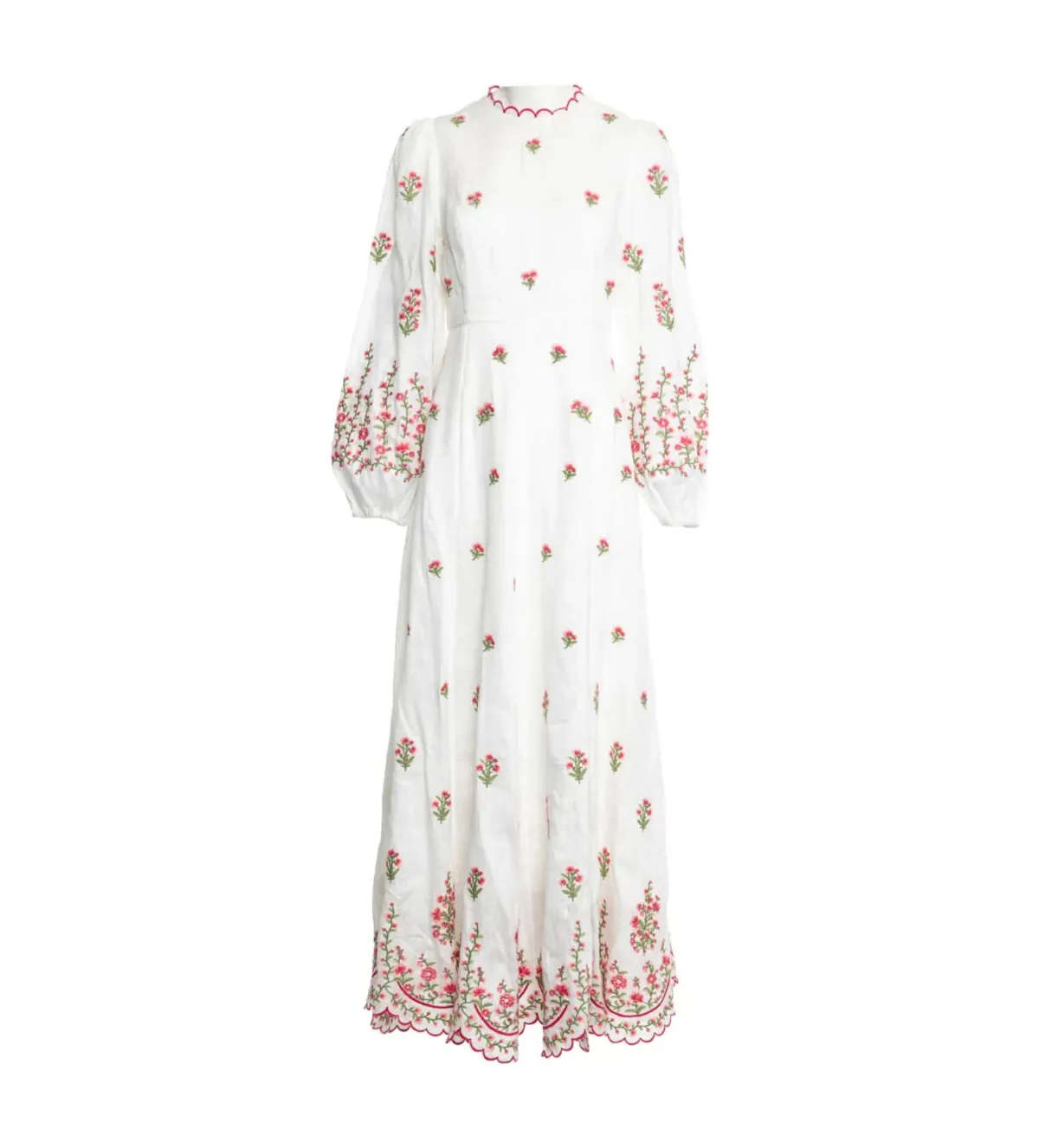 Zimmerman Poppy Floral Midi Dress in Pink Embroidery Size 1 / AU 10 - Image 5