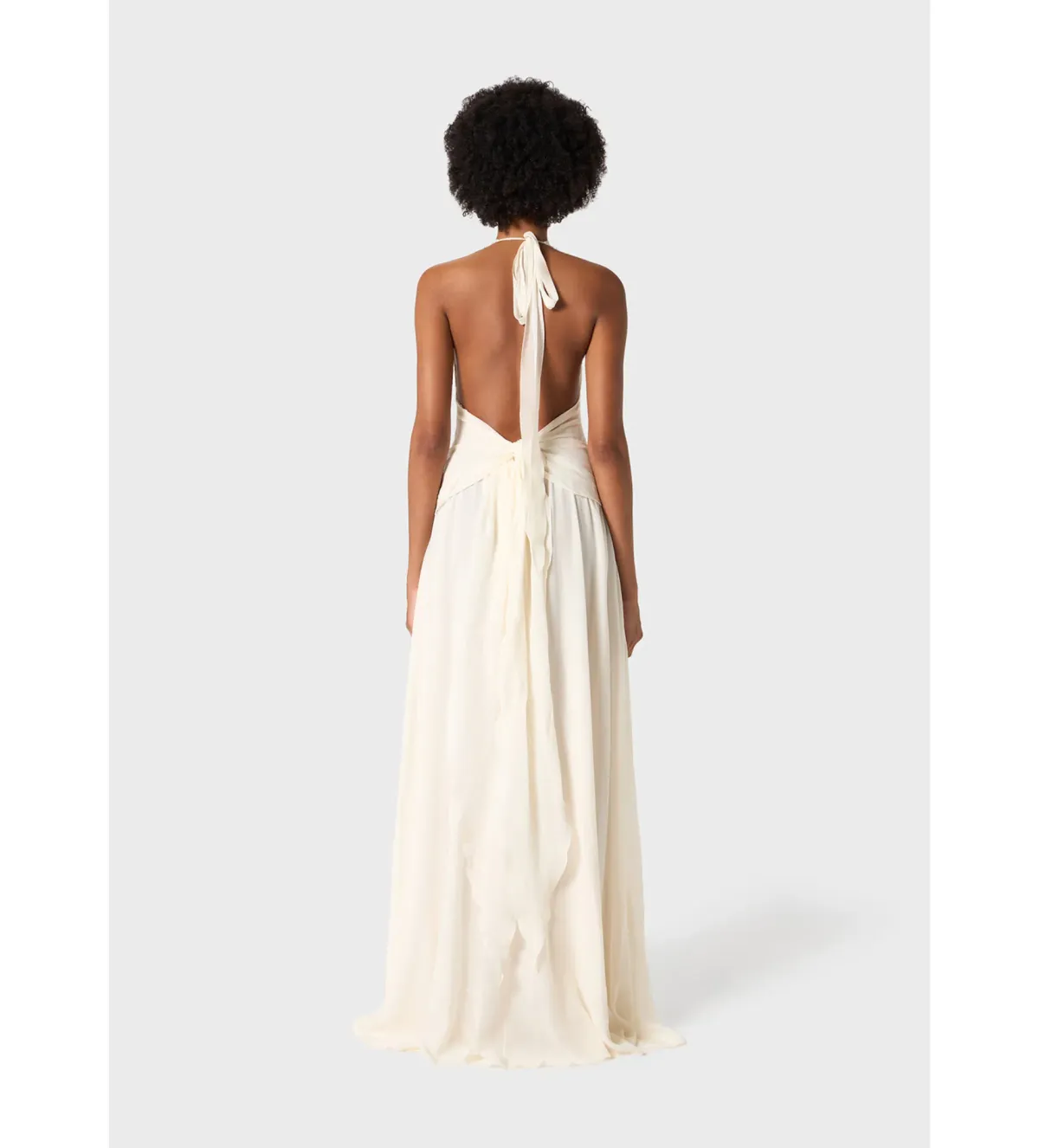 Blumarine Long Georgette Dress White Size 8 - Image 2