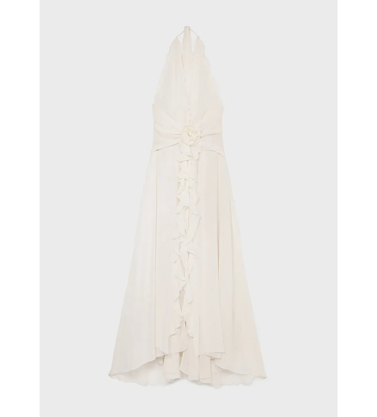 Blumarine Long Georgette Dress White Size 8 - Image 3
