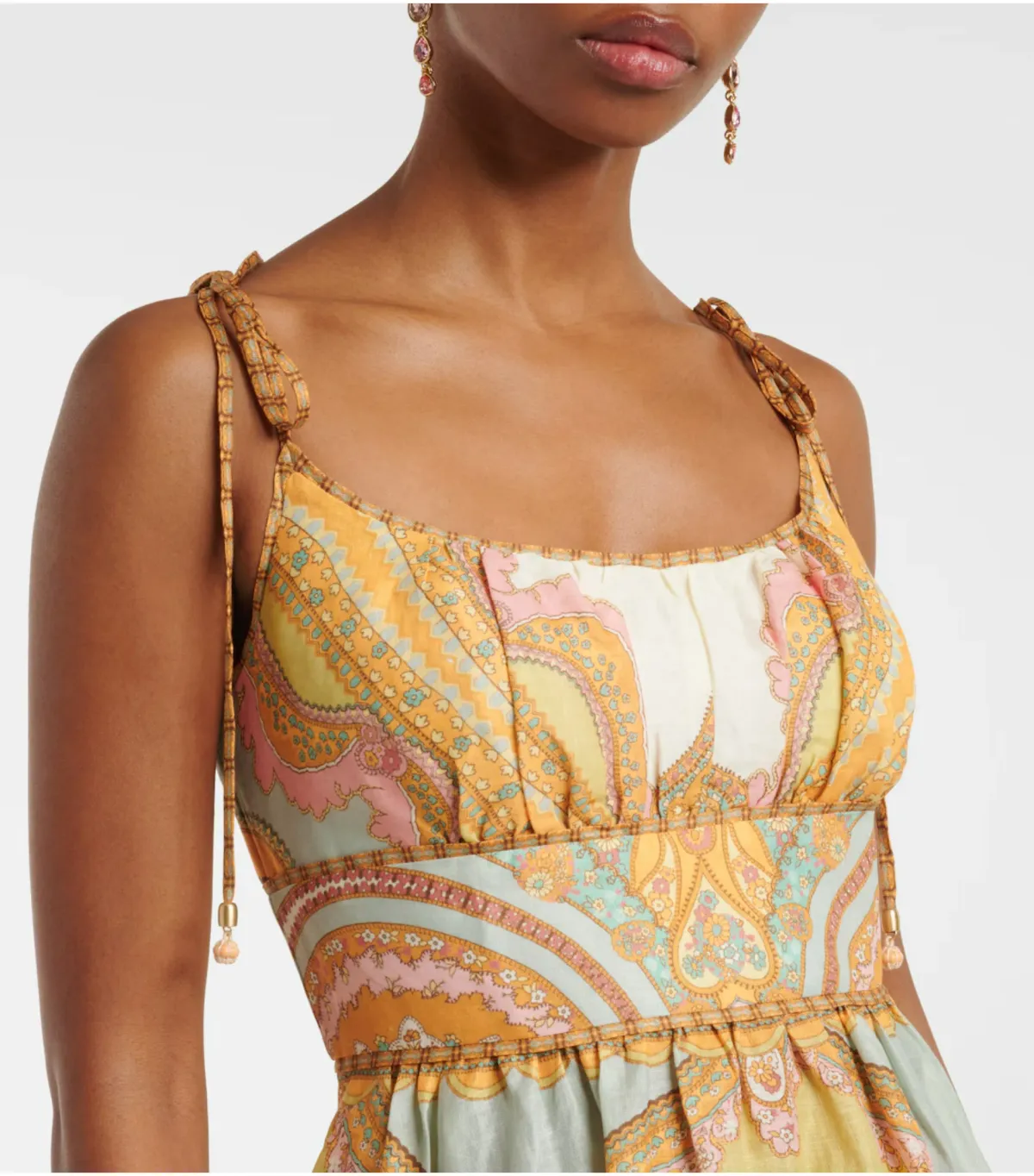 Zimmermann Maxine Picnic Midi Dress in Gold Paisley Size 2 / AU 12 - Image 3