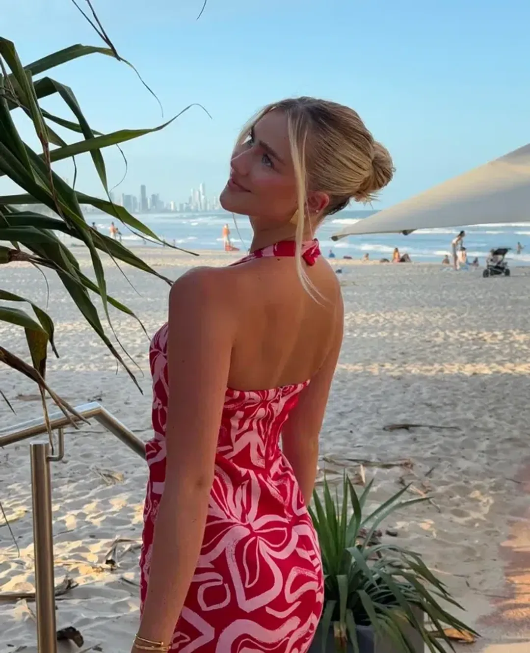 Kookai Soley mini dress in Pink Size AU 6 for rent on The Volte - main image