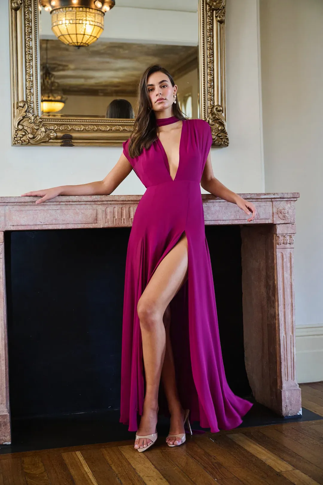Calia Collection Gia Maxi Dress Fuchsia Size 10 for rent on The Volte - main image